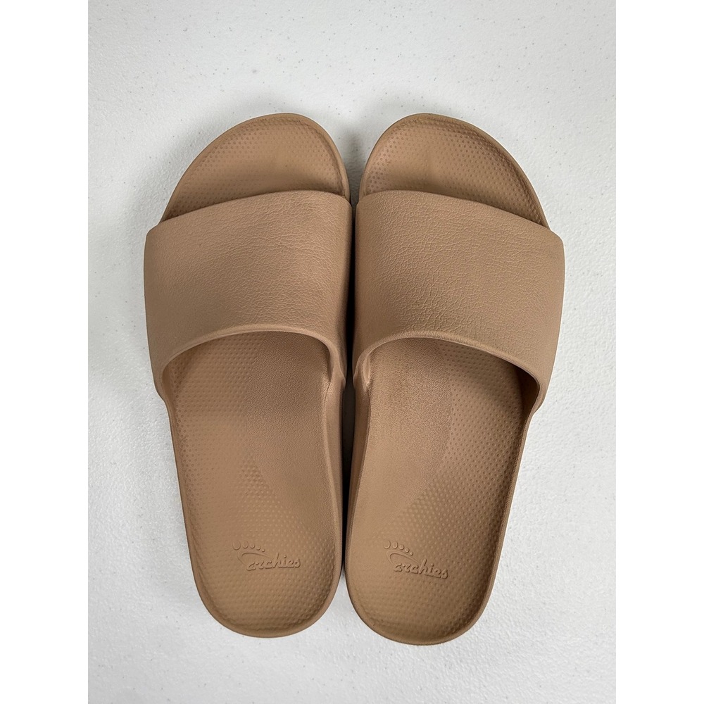 Archies Slides Women Size 5 Men Size 4 Tan Nude Comfort Sandals Beach Pool